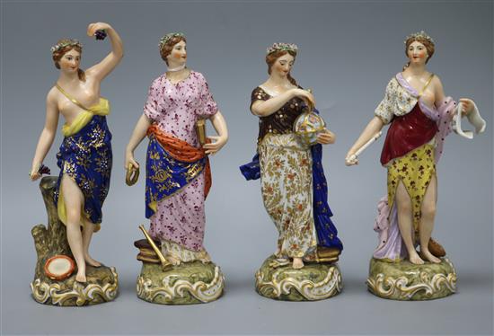 A set of four Dresden porcelain figures, tallest 22cm